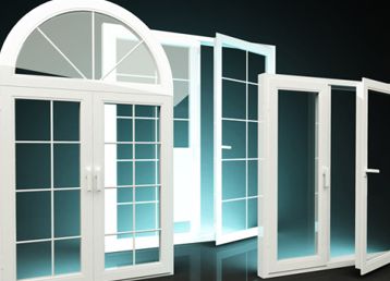 Weiße Kunststofffenster in verschiedenen Formaten